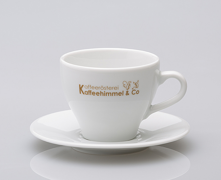 Porzellan Werbetasse Kaffeetasse Capri mit Logo