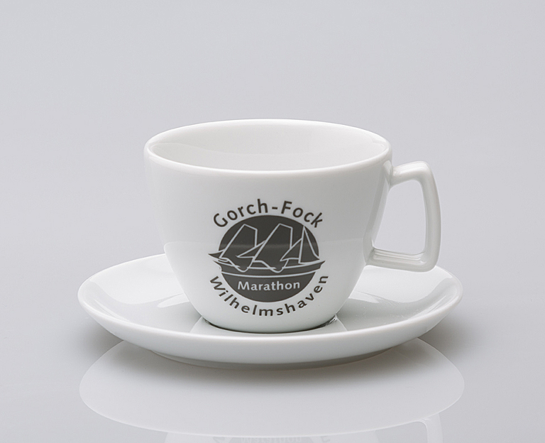 Porzellan Werbetasse Kaffeetasse Florenz mit Logo