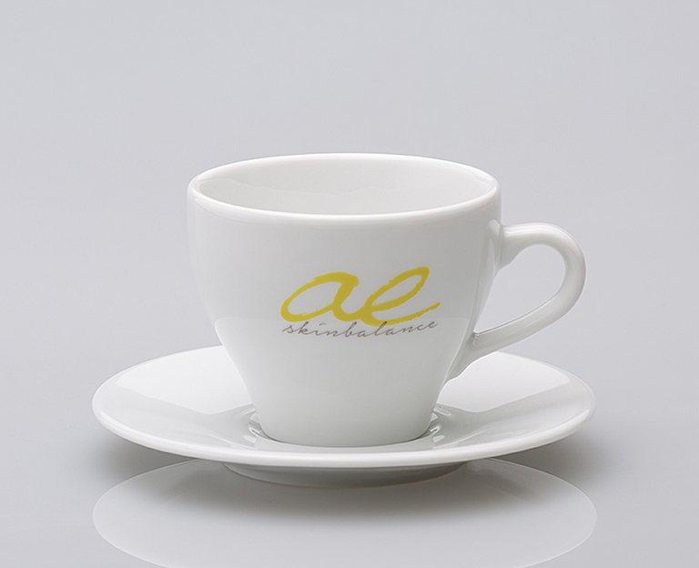 Porzellan Werbetasse Kaffeetasse Capri mit Aufdruck